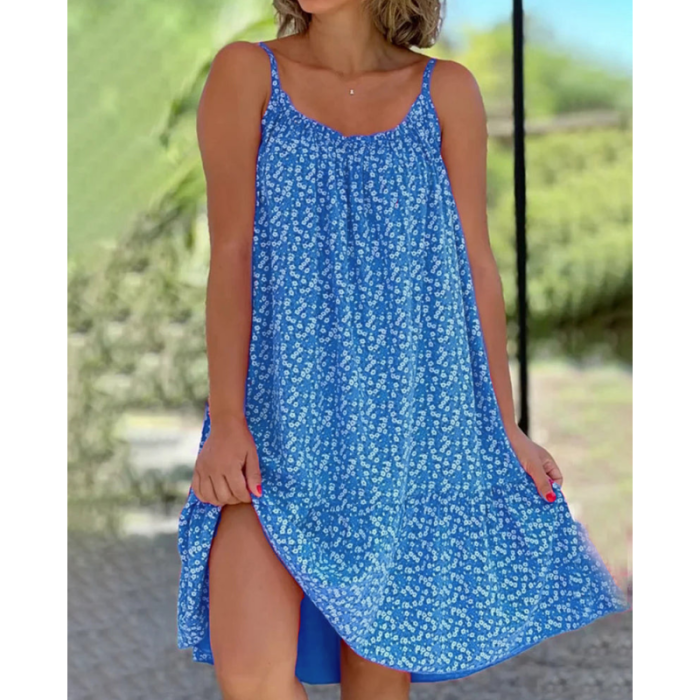 Women's Floral A-line Fashion Sexy Sleeveless Casual Loose Round Neck Dress