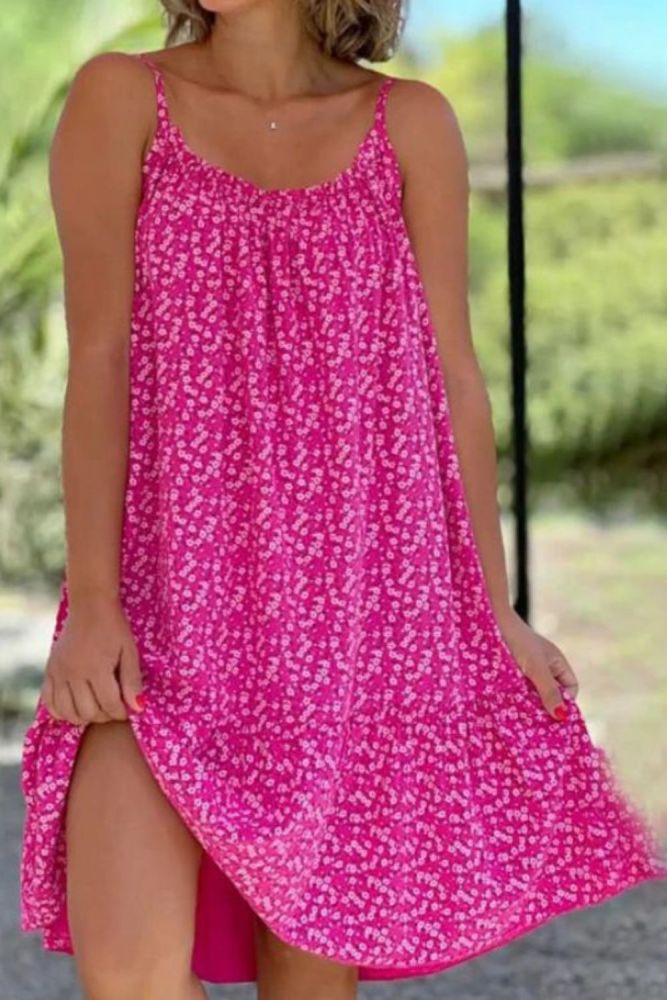 Women's Floral A-line Fashion Sexy Sleeveless Casual Loose Round Neck Dress