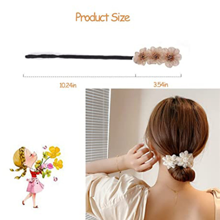 Flower Hair Curler  Easy-to-Use Headdress for Baby Girls with Stunning Elastic Hair Ties