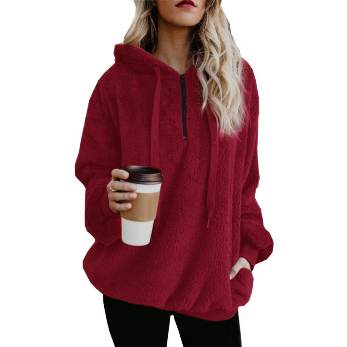 Women's Fashion Long Sleeve Solid Hoodies