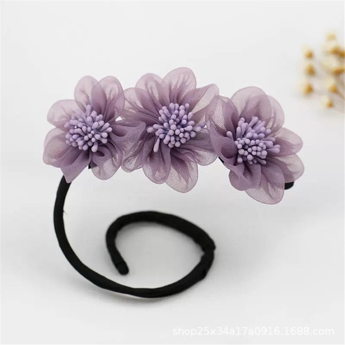 Flower Hair Curler  Easy-to-Use Headdress for Baby Girls with Stunning Elastic Hair Ties