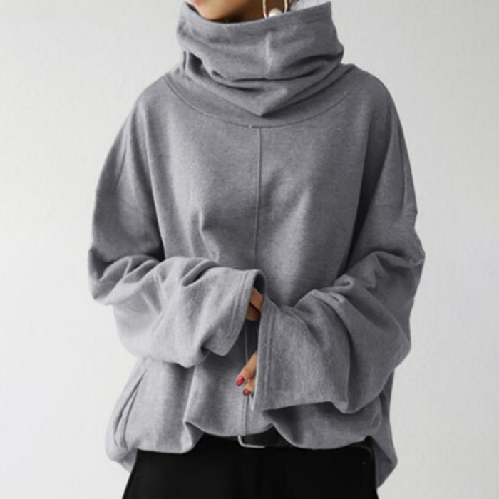 Fashion Casual Solid Color Chic Oversized Pullover Sweatshirts