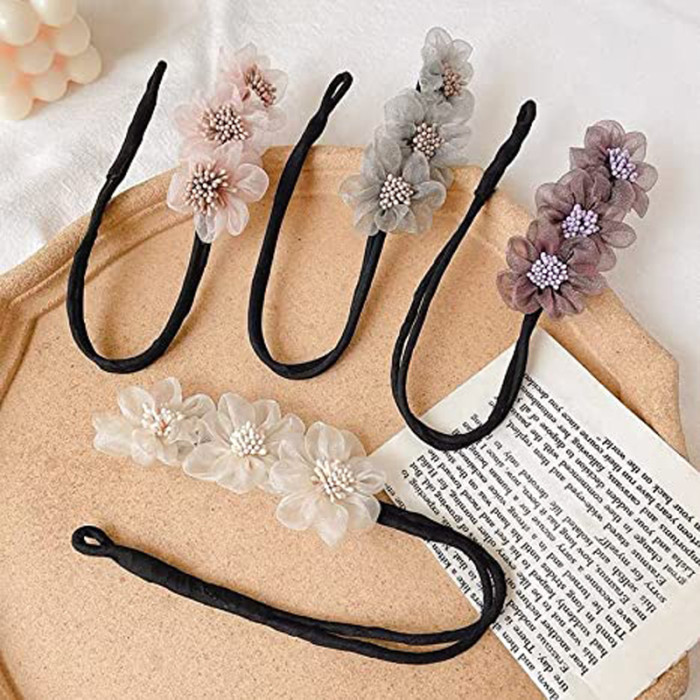 Flower Hair Curler  Easy-to-Use Headdress for Baby Girls with Stunning Elastic Hair Ties