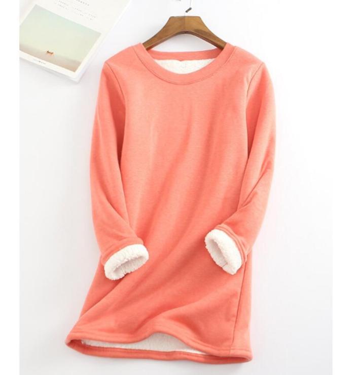 Women Pullover O Neck Long Sleeve Knitted Loose Plus Size Sweatshirt