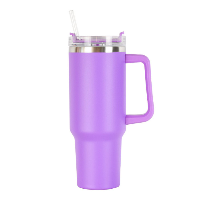 40OZ Straw Insulation Cup with Handle Portable Car Stainless Steel Coffee Water Bottle LargeCapacity Travel BPA Free Thermal Mug