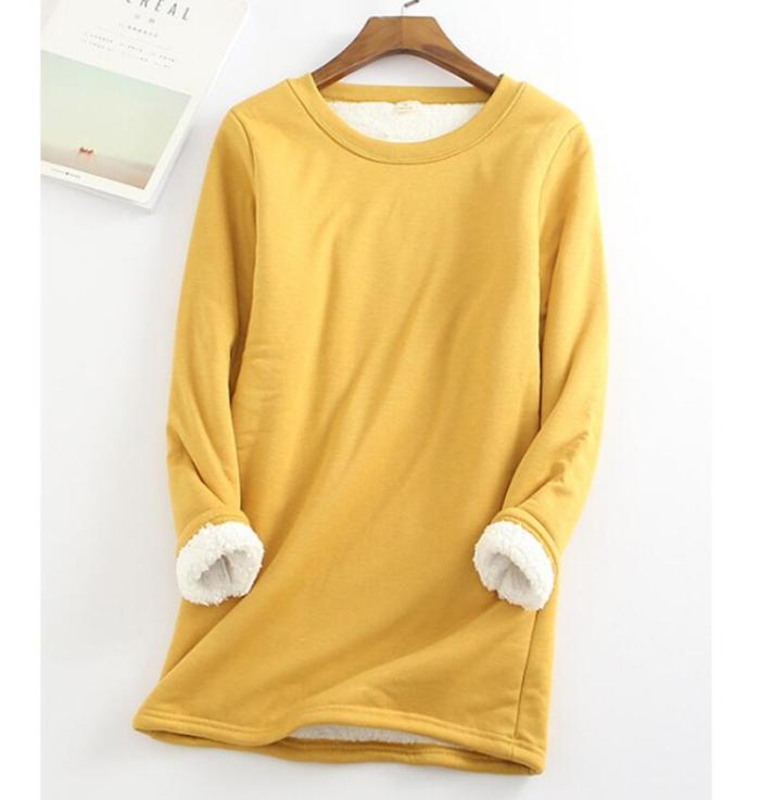 Women Pullover O Neck Long Sleeve Knitted Loose Plus Size Sweatshirt