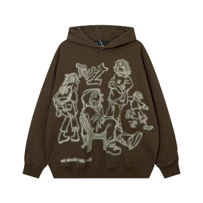 Women Fashion Long Sleeve Vintage Casual Loose Print Hoodies