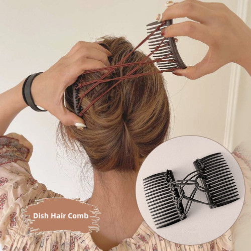 Stretchy Double Slide Comb Hair Clip Adjustable Elastic Hair Comb Hair Accessories