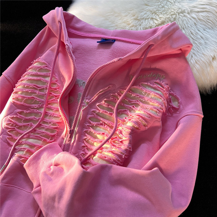 Women Fashion Casual Embroidery Hoodie