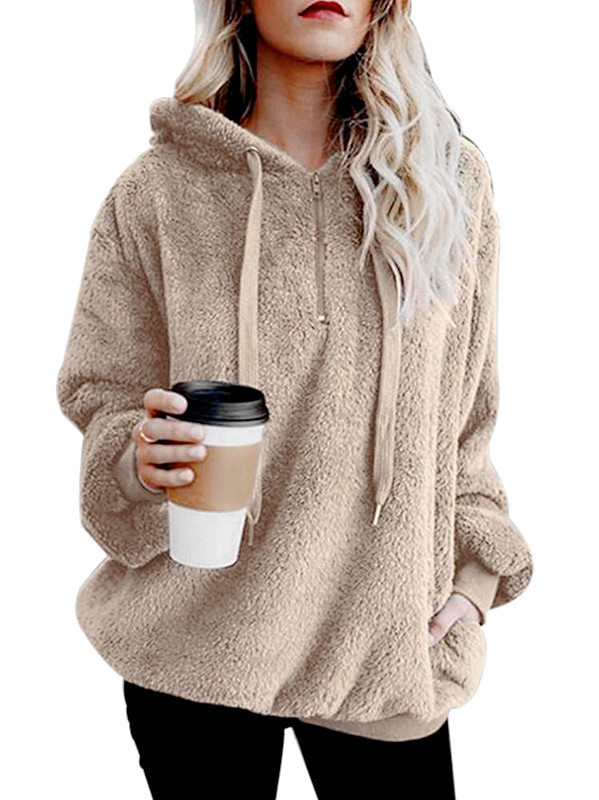 Women's Fashion Long Sleeve Solid Hoodies