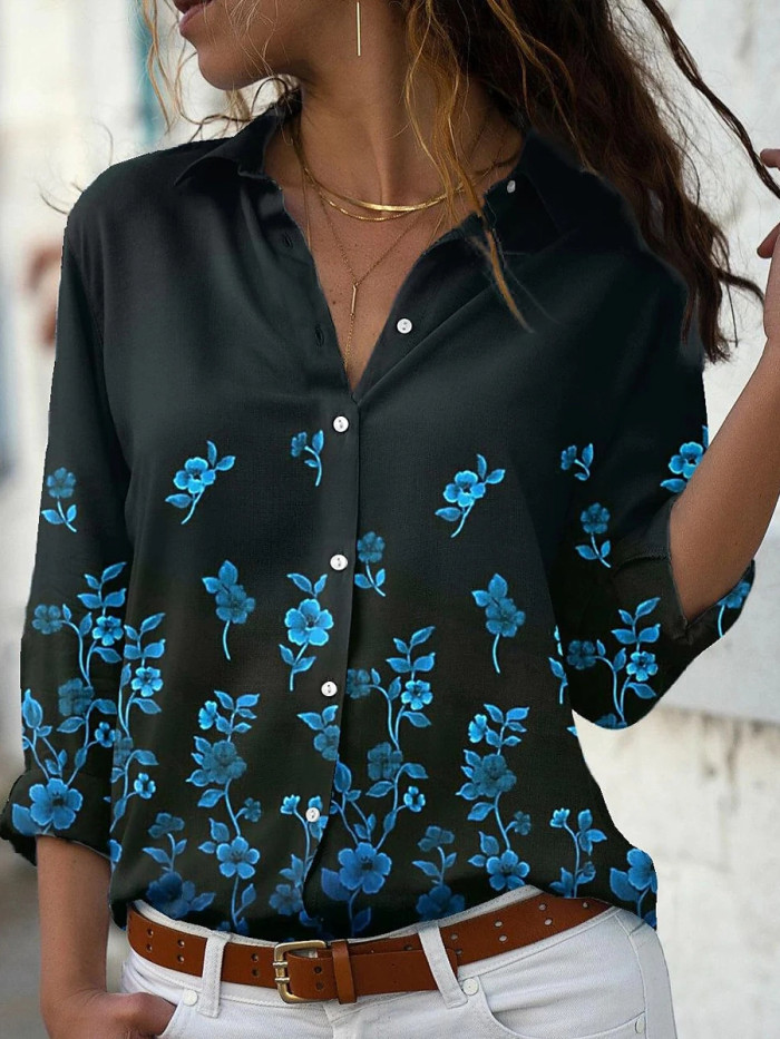 Fashion Blouse Loose Long Sleeve Casual Shirt