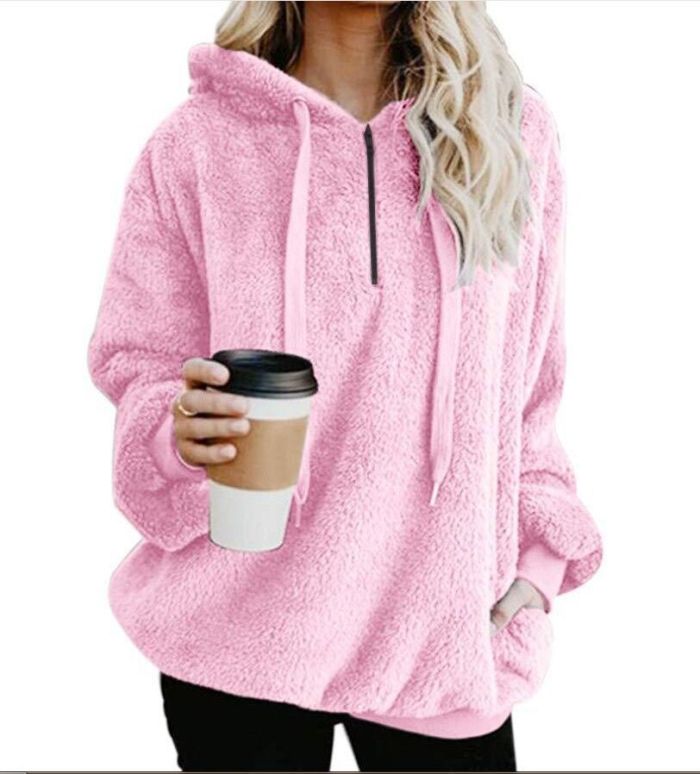 Women's Fashion Long Sleeve Solid Hoodies