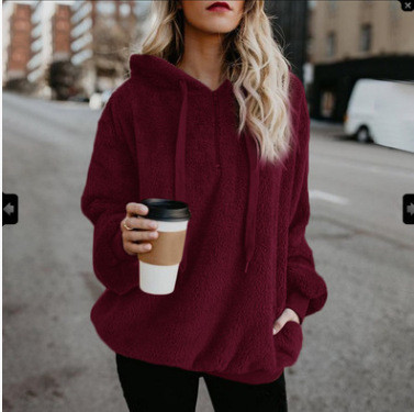 Women's Fashion Long Sleeve Solid Hoodies