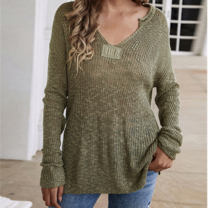 Women Vintage Sexy Knitted Pullover Slim Long Sleeve Sweaters