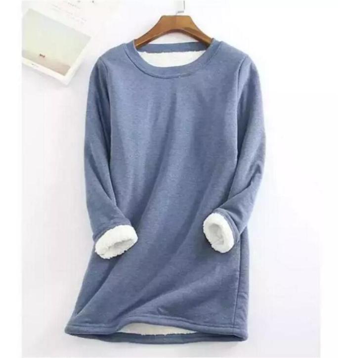 Women Pullover O Neck Long Sleeve Knitted Loose Plus Size Sweatshirt