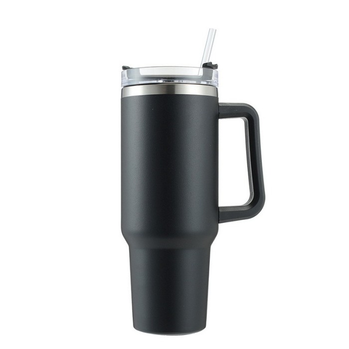 40OZ Straw Insulation Cup with Handle Portable Car Stainless Steel Coffee Water Bottle LargeCapacity Travel BPA Free Thermal Mug