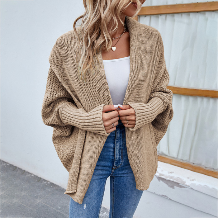 Women Knitwear Batwing Sleeve Oversized Fashion Cardigans