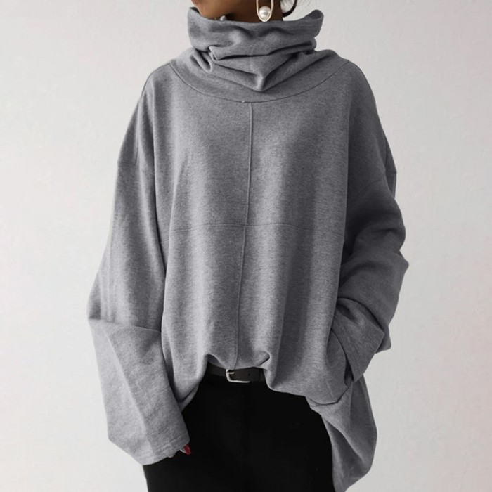 Fashion Casual Solid Color Chic Oversized Pullover Sweatshirts