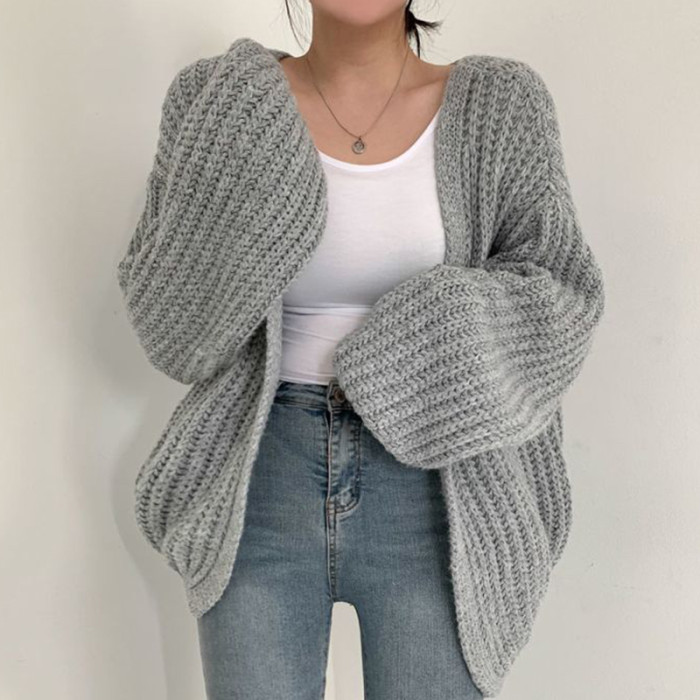 Women Vintage Casual Streetwear Sweater Cardigan