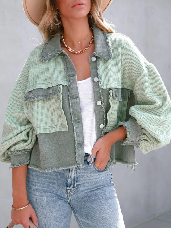 Women Fashion Long Sleeve Casual Vintage Loose Jacket