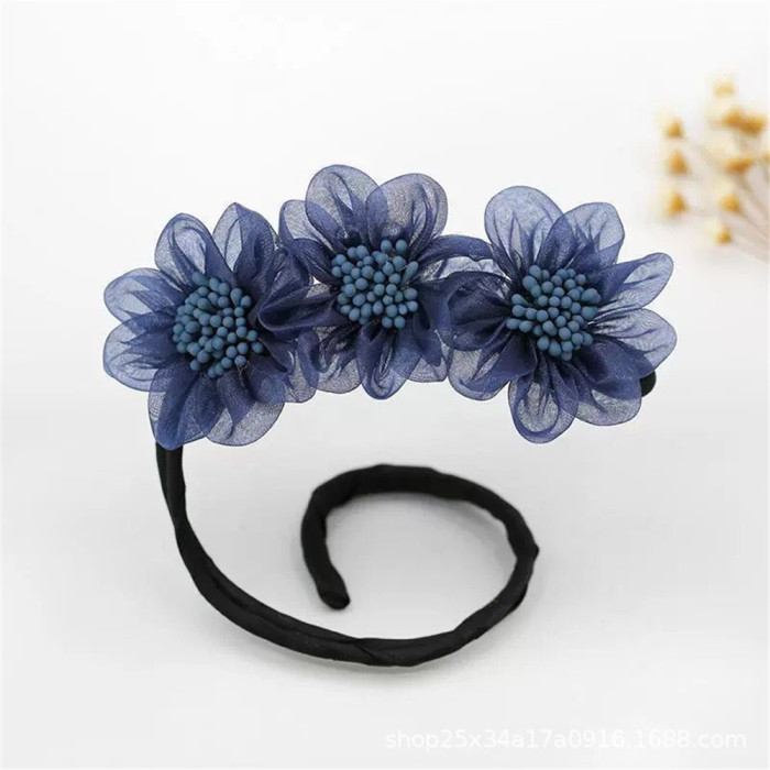 Flower Hair Curler  Easy-to-Use Headdress for Baby Girls with Stunning Elastic Hair Ties