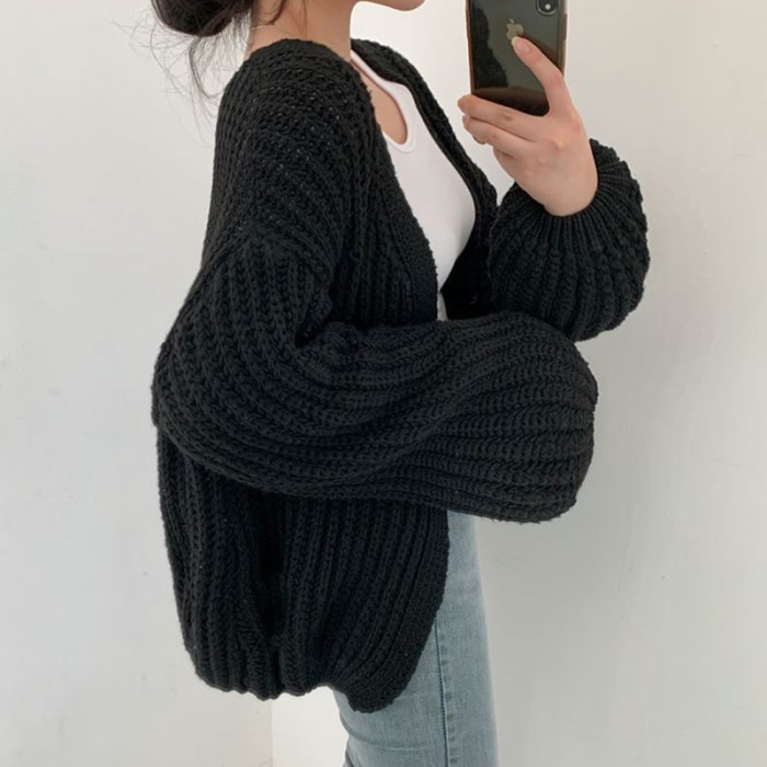 Women Vintage Casual Streetwear Sweater Cardigan