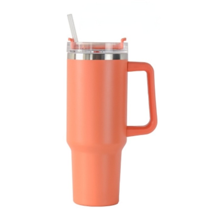 40OZ Straw Insulation Cup with Handle Portable Car Stainless Steel Coffee Water Bottle LargeCapacity Travel BPA Free Thermal Mug