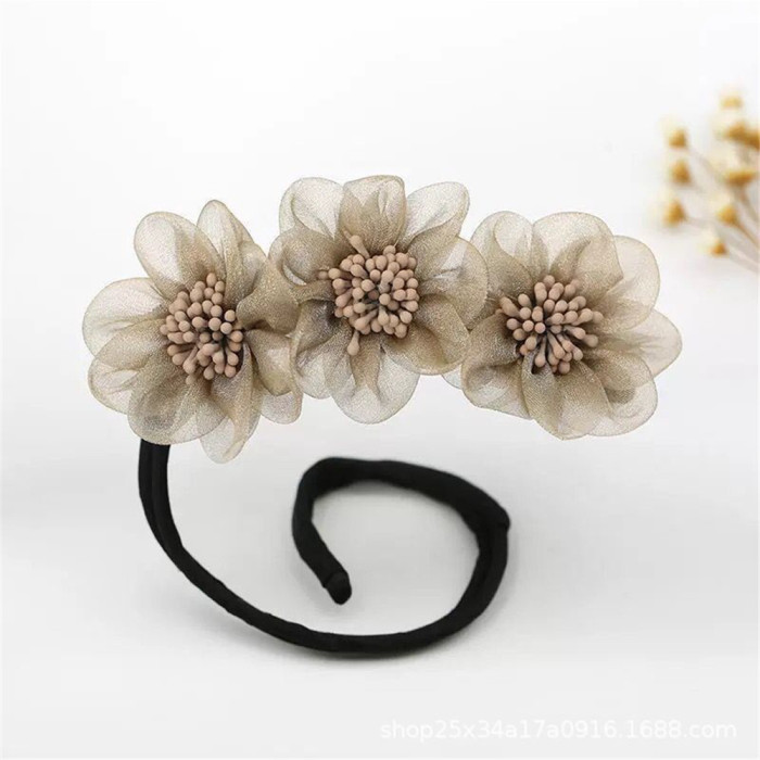 Flower Hair Curler  Easy-to-Use Headdress for Baby Girls with Stunning Elastic Hair Ties