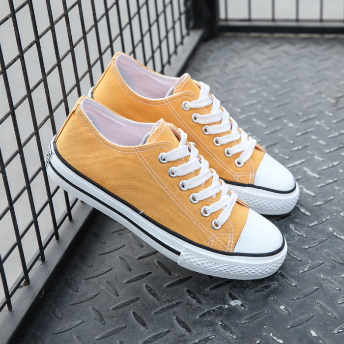Women Breathable Casual Flat Solid Color Canvas Shoes