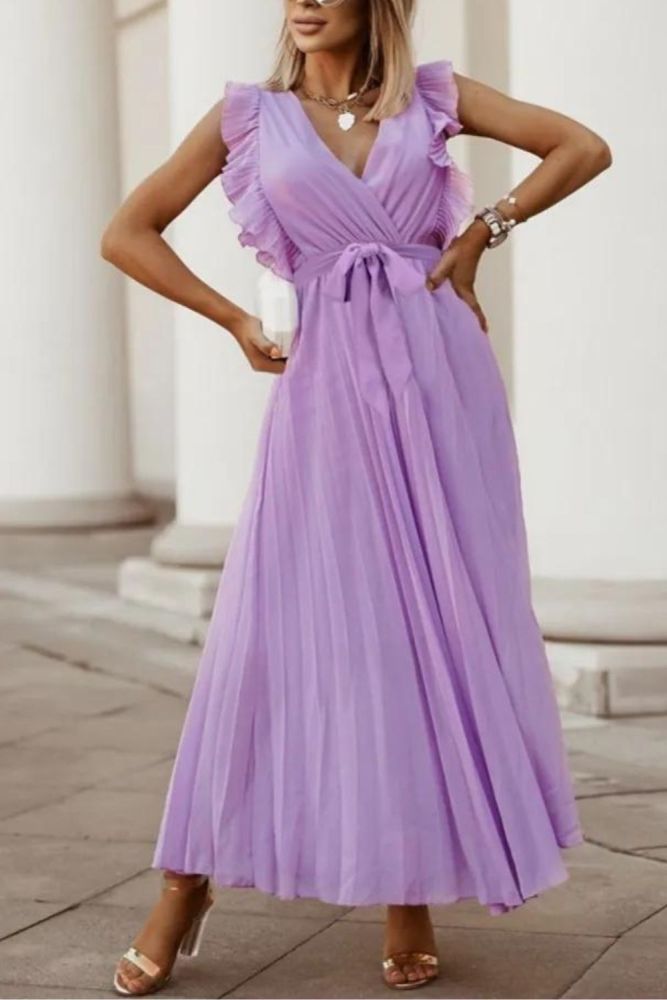 Summer Chiffon Boho Vintage Print Elegant Wedding Guest Dresses