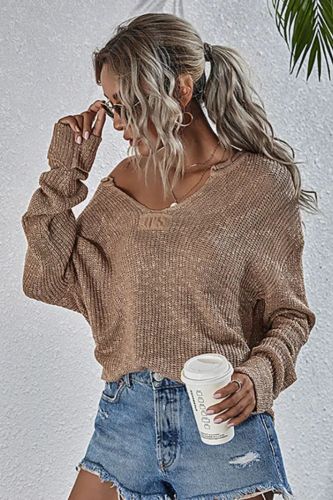 Women Vintage Sexy Knitted Pullover Slim Long Sleeve Sweaters