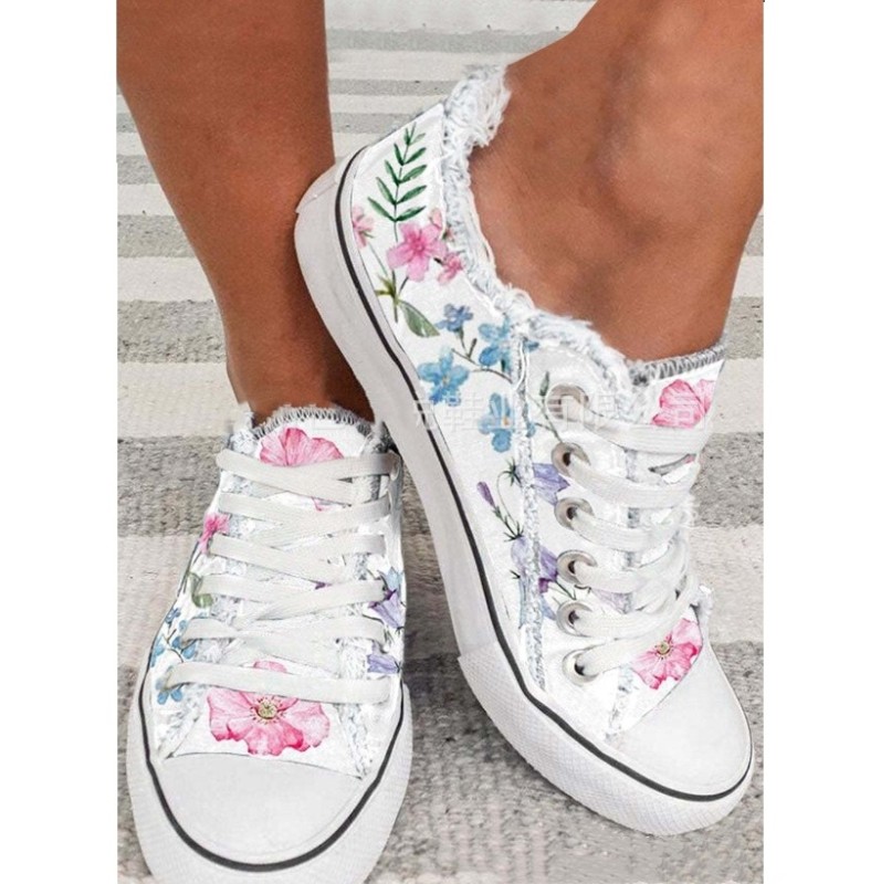 Women's Star Pattern Canvas Shoes, Casual Lace Up Outdoor Shoes, Lightweight Independence Day Shoes
