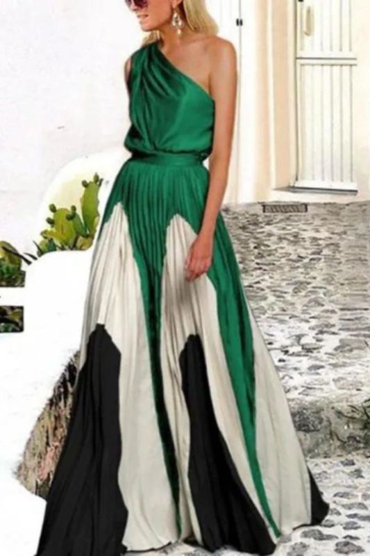 Elegant One Shoulder Draped Beach Wedding Guest Dresses