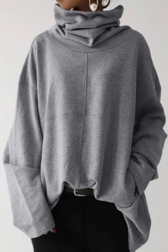 Fashion Casual Solid Color Chic Oversized Pullover Sweatshirts