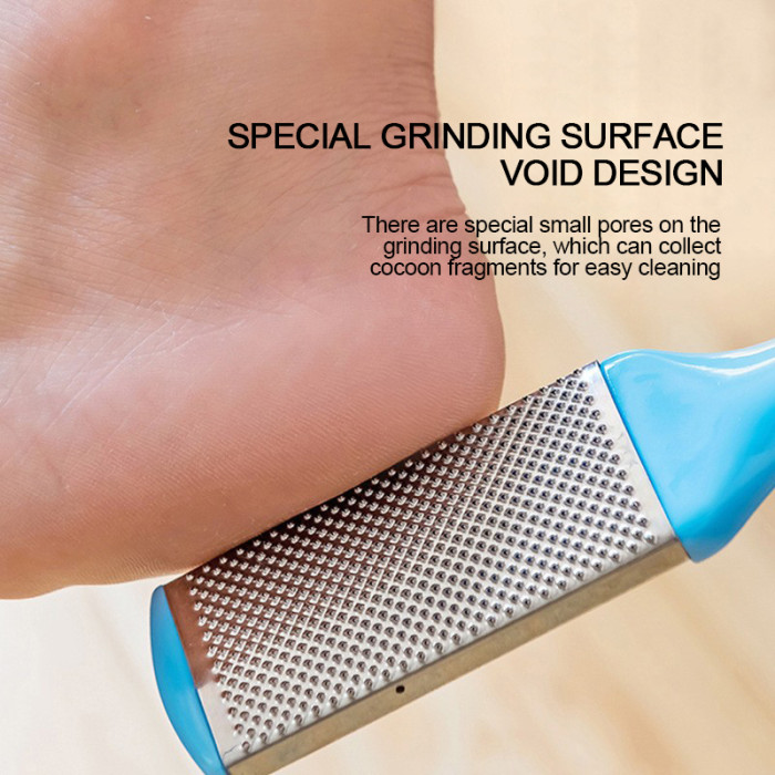 1pc Stainless Steel Foot Care Exfoliation Tools, Multifunctional Double-sided File To Heel Dead Skin Calluses, Portable Professional Foot Scrub Tool