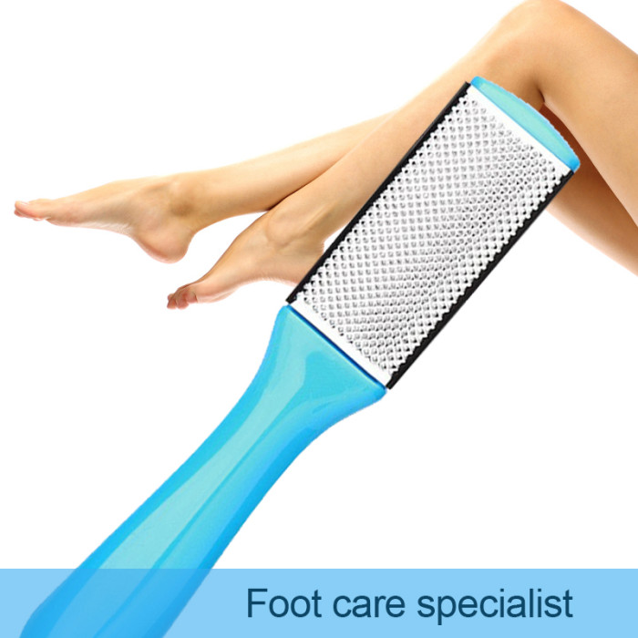 1pc Stainless Steel Foot Care Exfoliation Tools, Multifunctional Double-sided File To Heel Dead Skin Calluses, Portable Professional Foot Scrub Tool