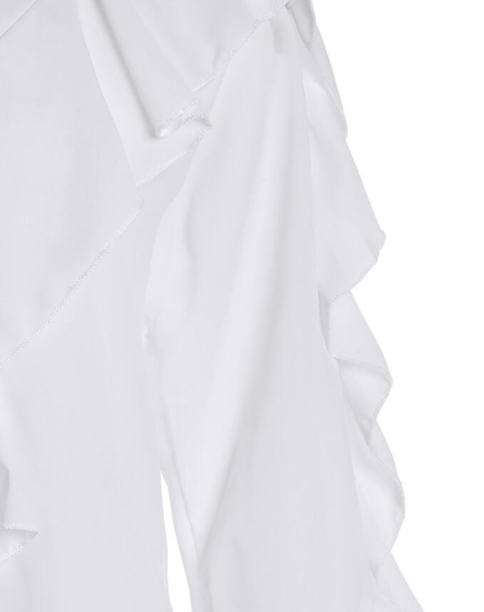Solid Color Long Sleeve Loose Fashion Ruffles Casual Blouse
