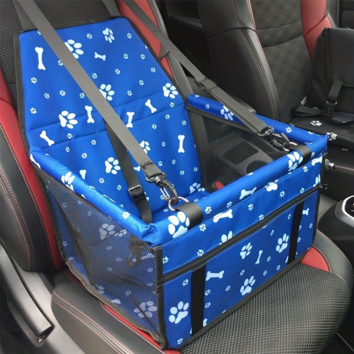 Pet Booster Seat: Portable, Breathable, and Washable for Safe Car Travel with Your Dog.