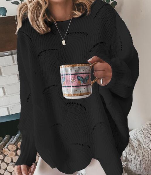 Women Pullover V Neck Solid Color Loose Fashion Beaded Decor Long Sleeve Fluffy Sweater