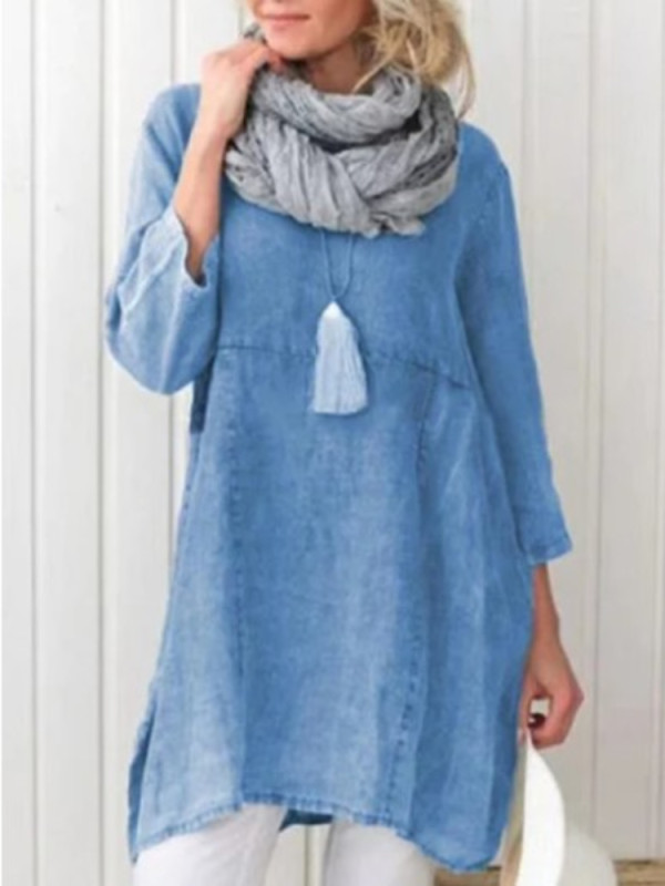 Chic Vintage Casual Loose Fashion Long Blouse