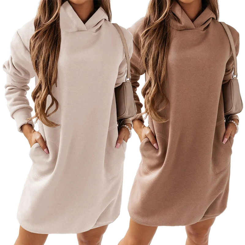 Women Loose Casual Solid Plus Size Hoodies