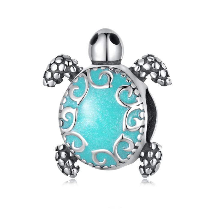 925 Sterling Silver Turtle Animal Charm, Bracelet Or Necklace Accessories Bead For Diy Jewelry Making
