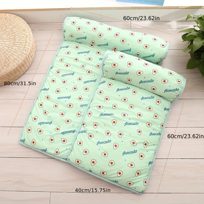 Summer Dog Bed Mat Dog Pillow Ice Cool Pet Dog Cat Nest Mat With Pillow Washable Anti-slip Pet Sleeping Mat