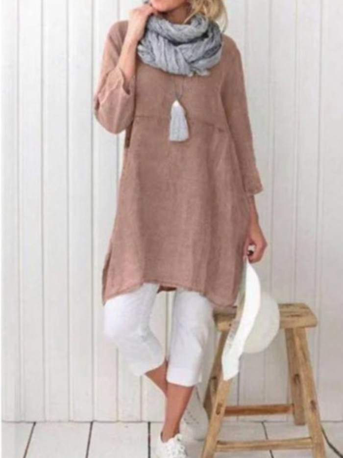 Chic Vintage Casual Loose Fashion Long Blouse