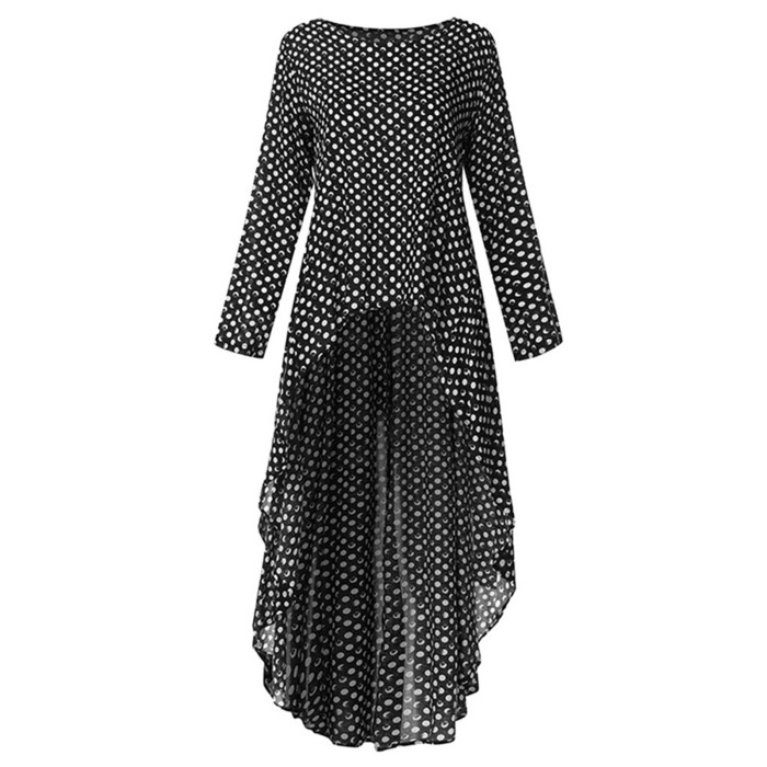 Women Elegant Polka Dot Long Sleeve Blouse