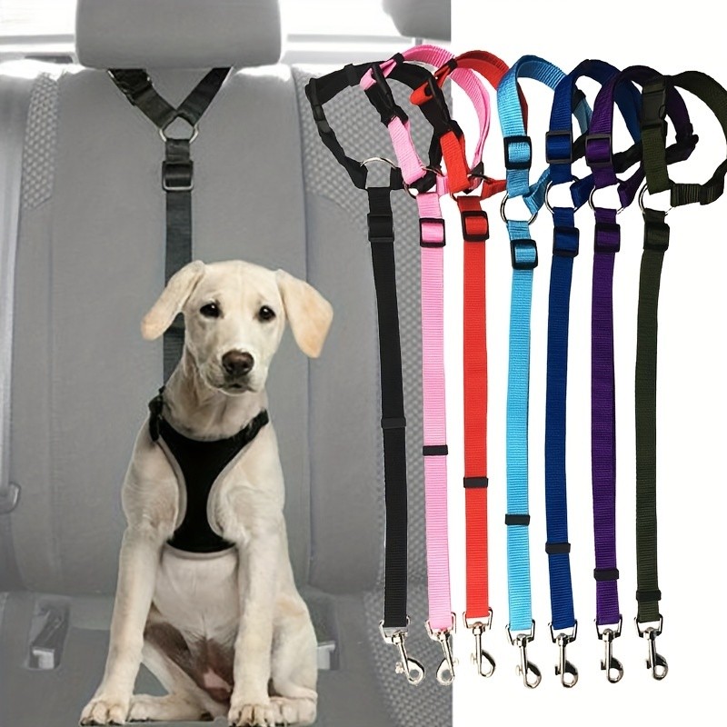 Vehicle Harnesses: Pet Car Safety Rope for Secure and Adjustable Dog Travel.