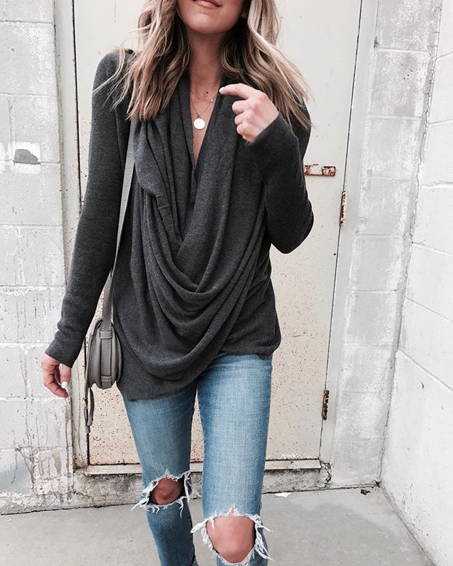 Women Sexy Vintage Big Large V Neck Loose Casual Blouse