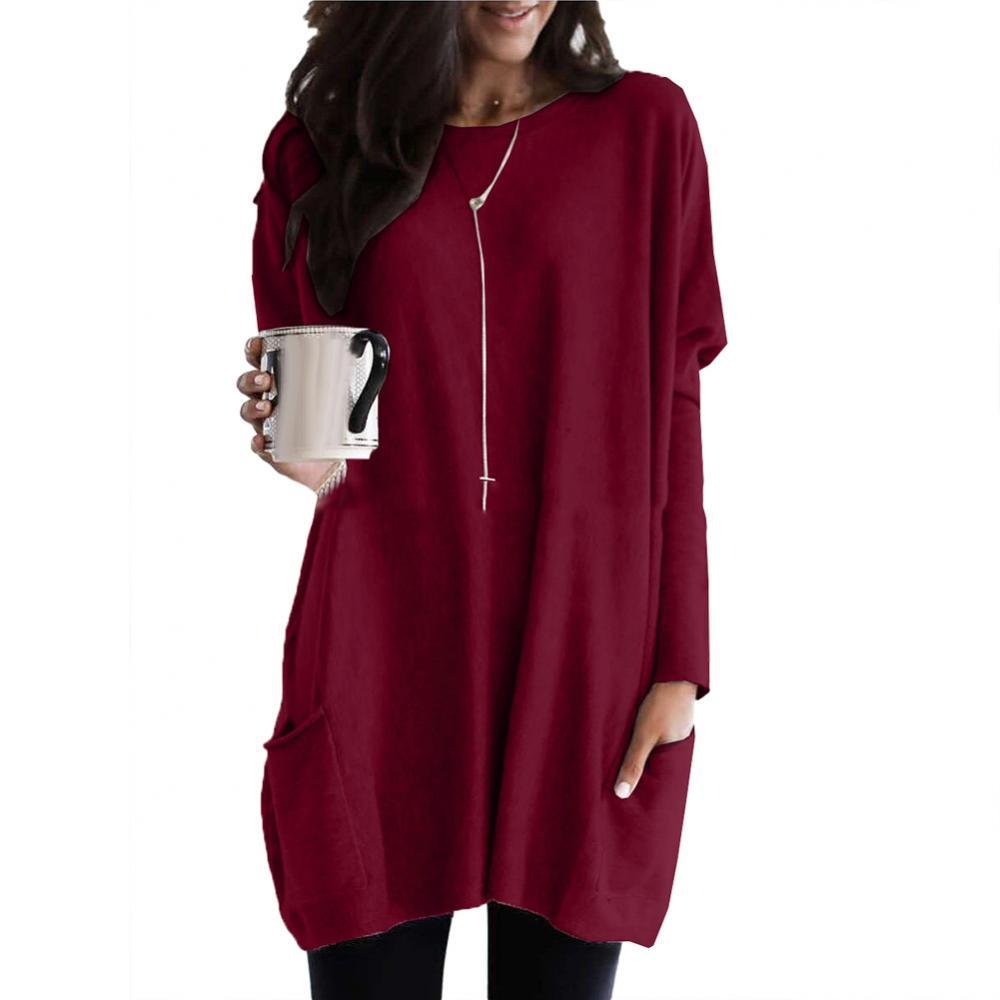 Long Sleeve Solid Color Regular Blouse sers7497