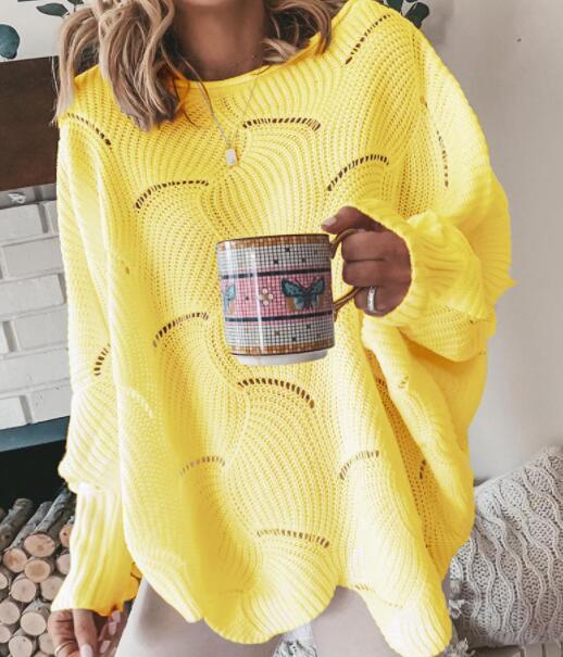 Women Pullover V Neck Solid Color Loose Fashion Beaded Decor Long Sleeve Fluffy Sweater