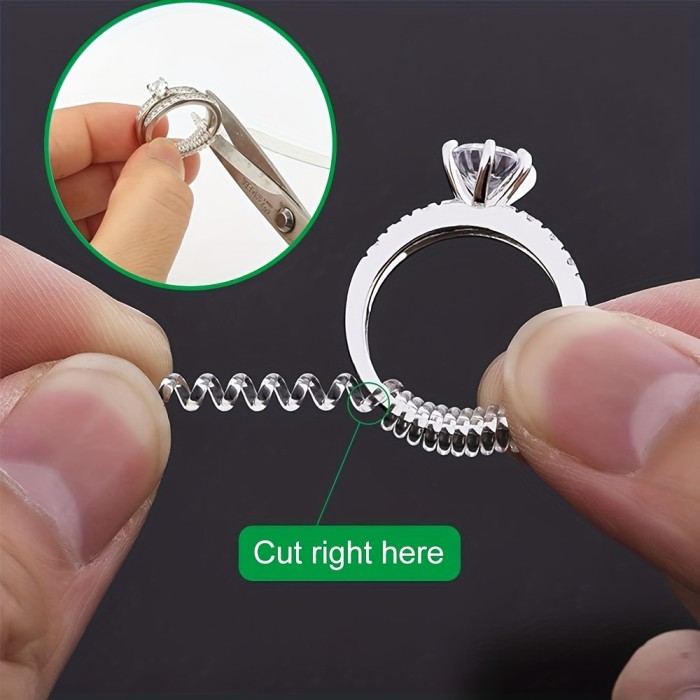 Ring Sizer Adjuster: Comfortable and Easy to Use Silicone Guards for Loose Rings - 6 Pack, 2 Sizes for Different Band Widths - Perfect for Wedding Ring Repair and Sizing - Invisible and Fast Delivery.
